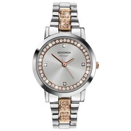 Sekonda Classique Ladies' Rose and Silver Stone Set Watch