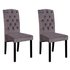 Argos Home Aurelia Pair of Velvet Dining Chairs - Charcoal