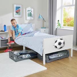 Liberty House Toys Kids Football Single Bed Frame - White