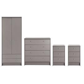 Argos Home Malibu 4 Piece 2 Door Wardrobe Set - Grey