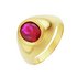Revere Mens 9ct Gold Plated Silver Red CZ Signet Ring