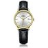 Rotary Ladies Gold Plated Black Leather Strap Watch