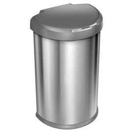simplehuman 45 Litre Semi Round Sensor Bin - Brushed Steel.