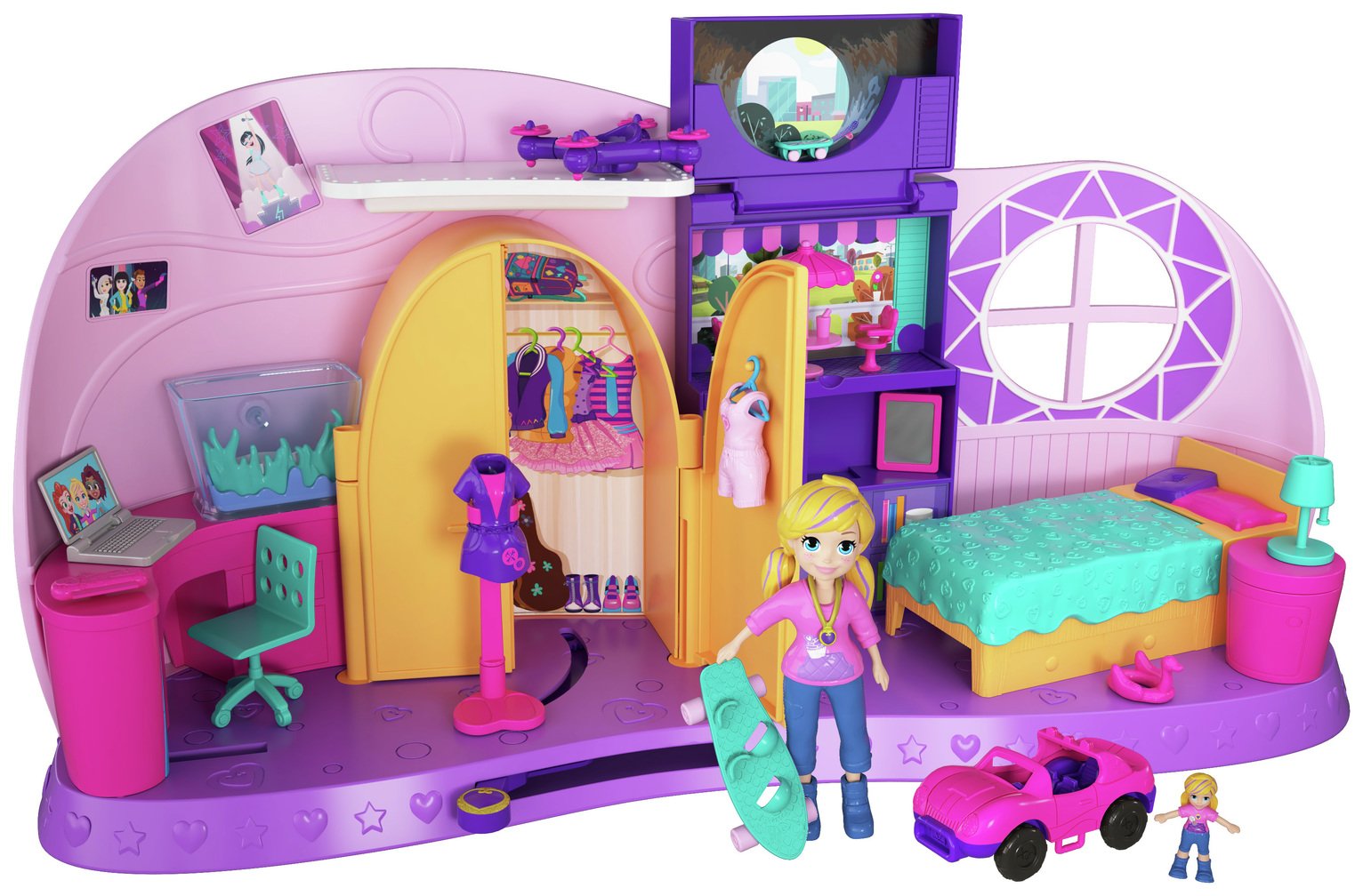 polly pocket go tiny room playset