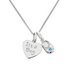 Moon & Back Silver CZ Baby Boy Pendant 18inch Necklace