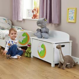Liberty House Toys Kids Dinosaur Big Toy Box - White