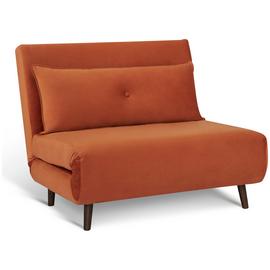 Habitat Roma Small Double Velvet Chairbed - Orange