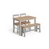 Argos Home Chicago Solid Wood Table, Bench & 2 Grey Chairs 