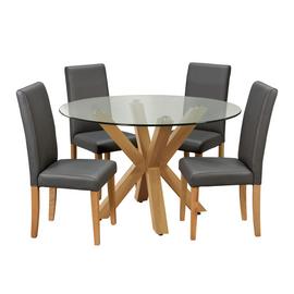 Argos Home Alden Glass Dining Table & 4 Chairs