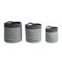 Argos Home Set of 3 Rope Storage Baskets - Grey and White