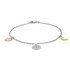 Moon & Back Silver & Gold Plated Silver CZ Message Bracelet