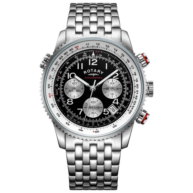 Buy Rotary Men s Chronograph Stainless Steel Bracelet Watch