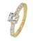 Moon & Back Gold Plated Sterling Silver CZ Message Ring