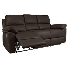 Argos Home Toby Faux Leather 3 Seater Recliner Sofa - Brown