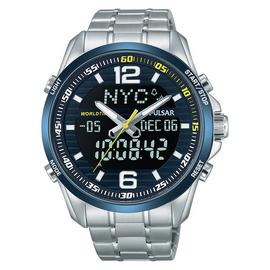 Pulsar Men's Silver Stainless Steel Digital Watch