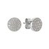 Revere Silver Round Pave Cubic Zirconia Stud Earrings