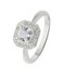 Revere Sterling Silver Cubic Zirconia Square Halo Ring