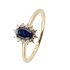 Revere 9ct Gold Sapphire and Diamond Accent Cluster Ring
