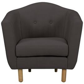 Argos Home Costa Faux Leather Swivel Chair & Footstool -Grey