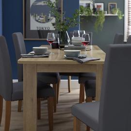 Argos Home Miami Curve Oak Effect Extending Table & 6 Chairs