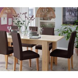 Argos Home Miami Ext Oak Dining Table & 6 Chocolate Chairs