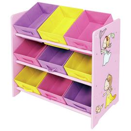 Liberty House Princess Toy Storage Unit with Fabric Bins