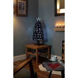 Premier Decorations Fibre Optic Small Christmas Tree - Black