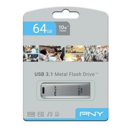 PNY Elite Steel USB 3.1 Flash Drive - 64GB