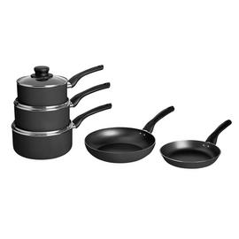 Argos Home 5 Piece Aluminium Pan Set - Black