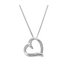 Moon & Back Cubic Zirconia Heart Pendant 18 Inch Necklace