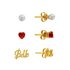 Disney Beauty & The Beast Crystal Set Stud Earrings Set of 3