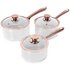 Tower Linear 3 Piece Pan SetWhite and Rose Gold
