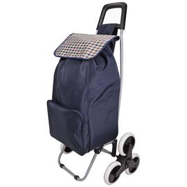 6 Wheel Folding Navy Blue Stair Climber Shopping Trolley