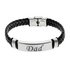 Revere Men's Stainless Steel Leather 'Dad' Bracelet