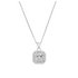 Revere Silver Square Halo Pendant 18 Inch Necklace