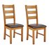 Argos Home Farmhouse Pair of Solid Oak Dining Chairs