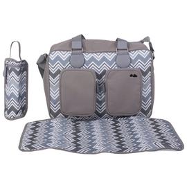 My Babiie Sam Faiers Deluxe Changing Bag - Charcoal Chevron