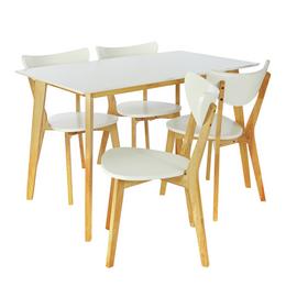 Argos Home Harlow Dining Table & 4 White Chairs