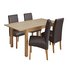 Argos Home Clifton Oak Extending Table & 4 Chocolate Chairs