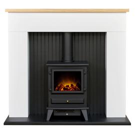 Adam Innsbruck Surround with Hudson 2kW Stove Suite - White