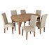 Argos Home Clifton Oak Extending Round Table & 6 Cream Chair
