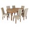 Argos Home Clifton Oak Extending Round Table & 6 Cream Chair