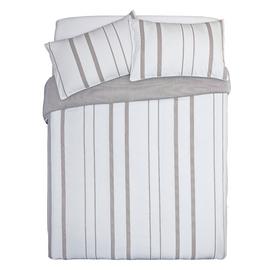 Argos Home Grey Yarn Dye Stripe Bedding Set - Kingsize