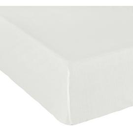 Habitat Cotton Rich 180 TC Plain Cream Fitted Sheet - King
