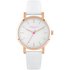 Identity London Ladies Rose Gold White Leather Strap Watch