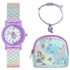 Tikkers Mermaid Watch Charm Bracelet and Purse Set