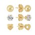 Revere 9ct Yellow Gold Set of 3 Stud Earrings