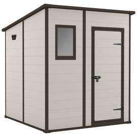 Keter Manor Pent Outdoor Garden Storage Shed 6 x 6ft - Brown