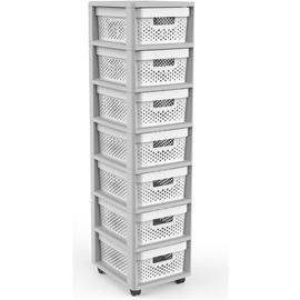 Curver Infinity 7 Drawer Tower - Grey & White