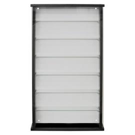 Single Door Solid Wood and Glass Display Cabinet - Black